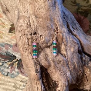 Rainbow Multicolored Ethiopian Fire Opal Dangle Earrings